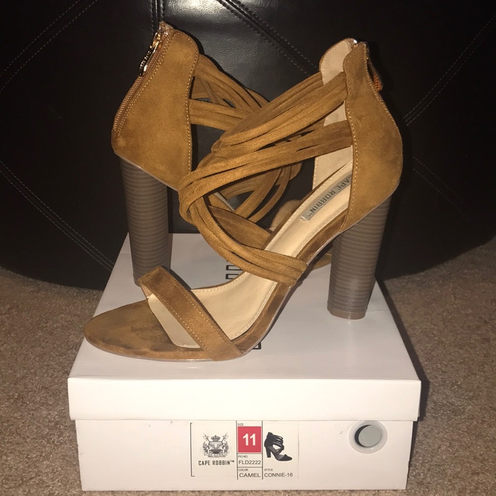 Tan Strappy Heels